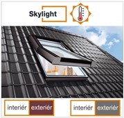 DOBROPLAST - SKYLIGHT PREMIUM TERMO plastové střešní okno PVC bílá 7/16 - 78/160cm